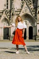 Portrait of Girl Woman and gothic castle