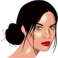 clipart portrait of woman face knot hair