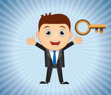 adult businessman and key