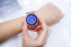 elegant smart watch on the girl's wrist