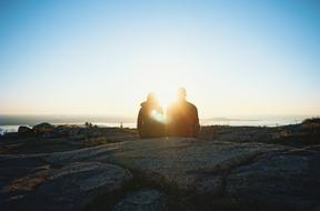 People Couple in Love at sunlight