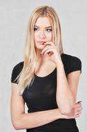 portrait of a girl in a black t-shirt