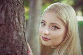 portrait of Blonde Beautiful Model