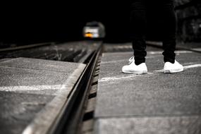 Feet Person on Train station