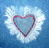 Jeans Fabric Heart