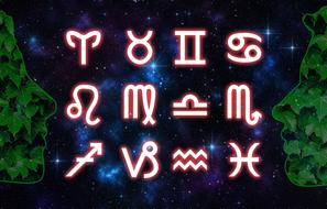 zodiac signs on dark blue background