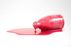 pink painted nail varnish