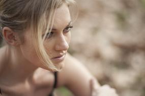 girl on a model photography on a blurred background