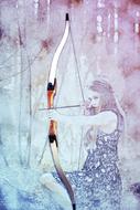 girl with bow as abstract art