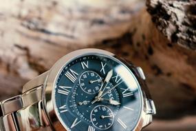 luxury watch on fossil background