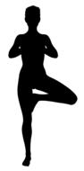 silhouette of yoga woman