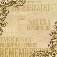 Vintage texture with words, among the patterns, clipart