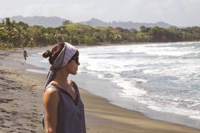 Woman Girl on sandy Beach