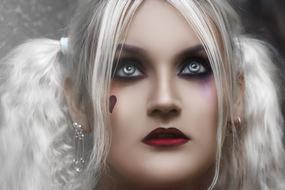 Blonde Girl Model face makeup
