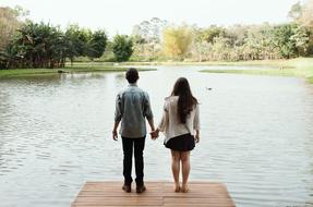 Man Woman couple on pier
