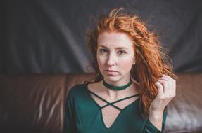 portrait of an actress with red hair