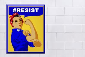 rosie the riveter poster sign woman
