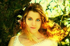 Woman Flames Mystical