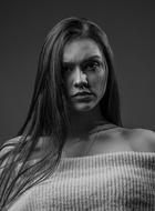 Black And white photo of Fashion Girl Model