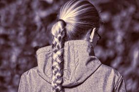 braided hair on the girl's head