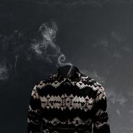 smoke from a bright shirt as a surreal art