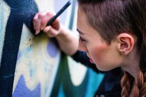 Girl Portrait drawing wall