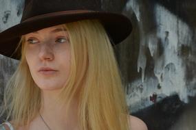 Pretty Blonde Girl In Hat