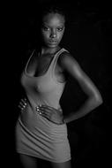 monochrome photo of beautiful Young Woman Model