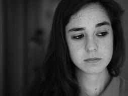 Beauty of a girl Freckles On her face