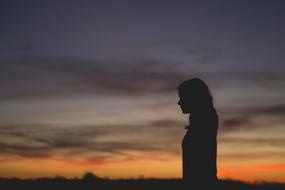 Sunset Dusk Girl silhouette