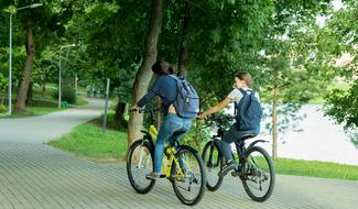 Girls Biking at Park