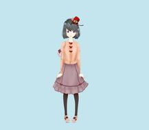 image of a girl on a blue background
