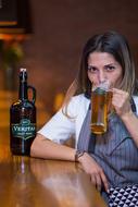 Woman Drink Beer