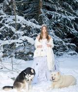 photo of Dog and girl at Winters Snow