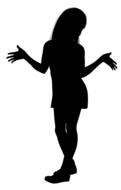 silhouette girl young black
