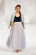model in a long skirt on the catwalk