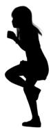 silhouette of girl standing on one leg