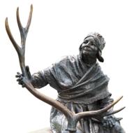 Statue of the woman at the Sababurg Castle in Germany