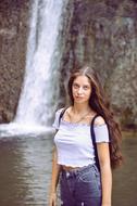 Model of a Girl with a Waterfall