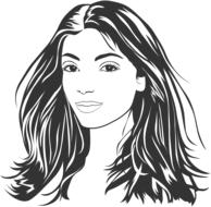 portrait of a woman with long hair as an illustration