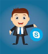 image of a person with a skype symbol