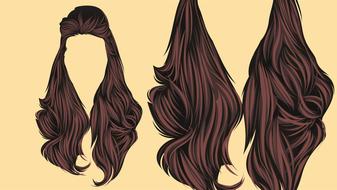 hairstyle for long hair, drawing