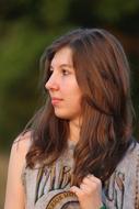 Portrait Of Young Woman Face and hair