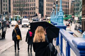 City Woman Umbrella in the Rain