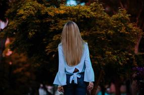 girl in dark garden