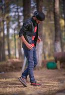 stylish slim young man outdoor