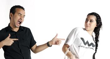 couple posing with different gestures