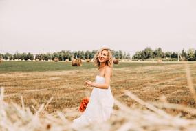 woman Fashion on field