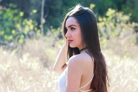 portrait of Beauty Woman at Nature