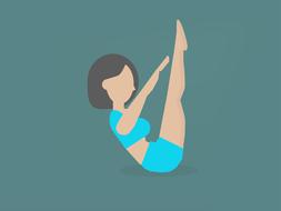 woman doing toe touches exercise, illustration